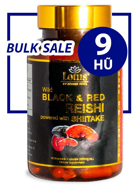 BULK SALE SAVING 9 HŨ - SUPER BLACK RED REISHI LINH CHI ĐỎ ĐEN NHẬT BẢN