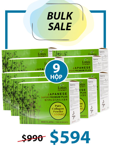 BULK SALE 9 HỘP BOXES - JAPANESE SUPER COLLAGEN POWDER PURE 7,000MG