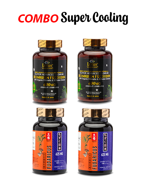 COMBO SUPER COOLING - FUCOIDAN 550MG & FUCOIDAN AGARICUS 625MG 体を超クールに