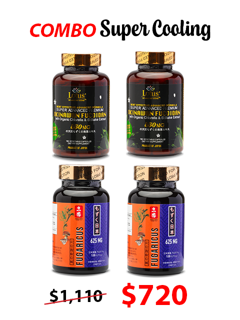 COMBO SUPER COOLING - FUCOIDAN 550MG & FUCOIDAN AGARICUS 625MG 体を超クールに