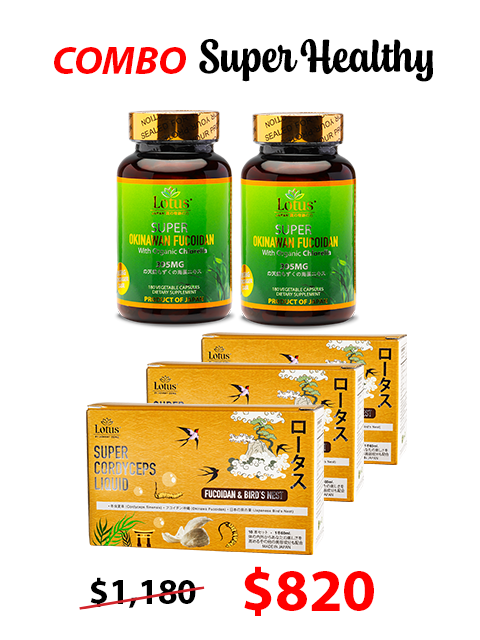 COMBO SUPER HEALTHY - JAPANESE SUPER FUCOIDAN 395MG & SUPER FUCOICEPS 海と大地の融合