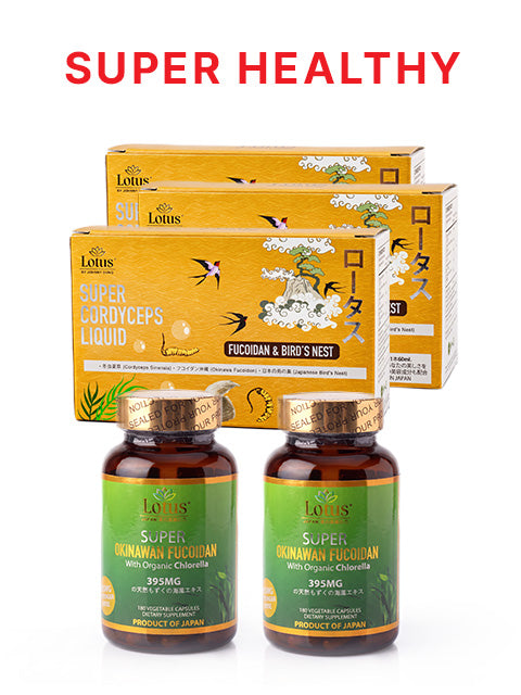 COMBO SUPER HEALTHY - JAPANESE SUPER FUCOIDAN 395MG & SUPER FUCOICEPS 海と大地の融合