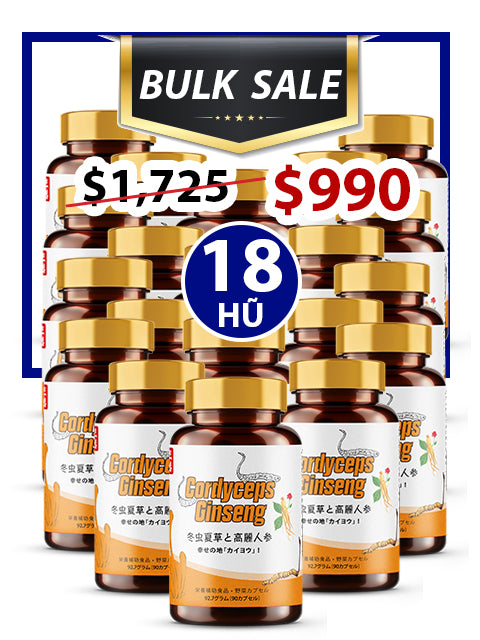 BULK SALE SAVING 18 HŨ - PREMIUM CORDYCEPS SÂM TRẮNG 1,030MG
