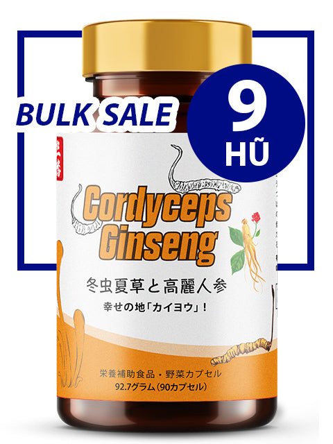 BULK SALE SAVING 9 HŨ - PREMIUM CORDYCEPS SÂM TRẮNG 1,030MG