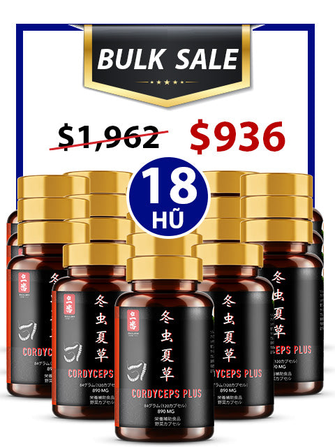 BULK SALE SAVING 18 HŨ - PREMIUM POWER CORDYCEPS PLUS 890MG