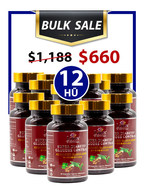 BULK SALE SAVING 12 HŨ - SUPER DIABETES GLUCO-GONE CHỐNG TIỂU ĐƯỜNG