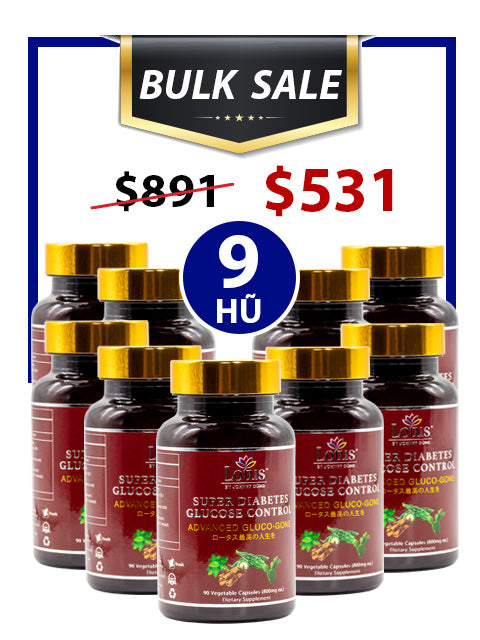 BULK SALE SAVING 9 HŨ - SUPER DIABETES GLUCO-GONE CHỐNG TIỂU ĐƯỜNG