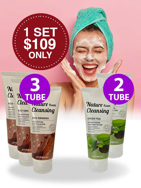 INCREDIBLE MIX CELEBRATION - RED GINSENG & GREEN TEA FACE WASH 레드인삼 × 그린티 페이스 워시