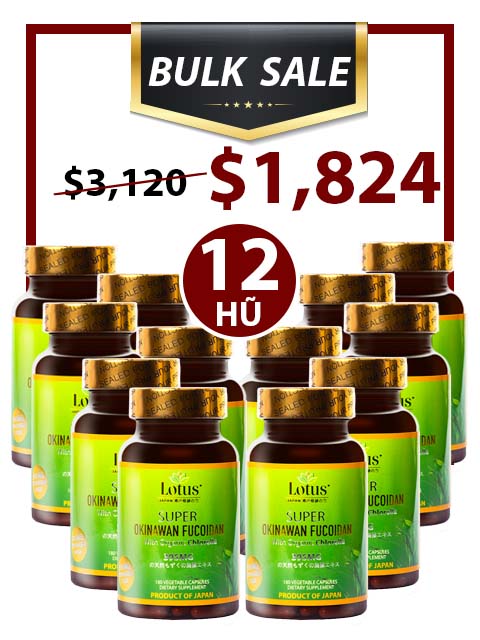 BULK SALE SAVING 12 HŨ - OKINAWA SUPER FUCOIDAN 395MG (180 CAPS)