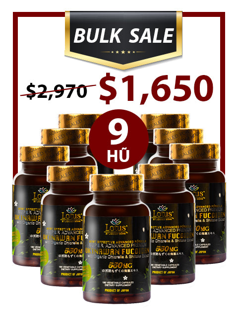 BULK SALE 9 HŨ - SUPER ADVANCED FUCOIDAN 550MG SHIITAKE