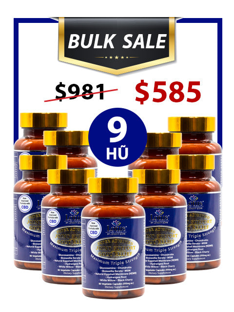 BULK SALE SAVING 9 HŨ - JOINT SUPPORT GOUT RELIEF CHỐNG ĐAU NHỨC XƯƠNG KHỚP