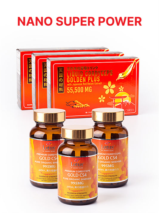 COMBO NANO SUPER POWER CS4 - MIX ĐÔNG TRÙNG VÀNG CS4 ナノ霊芝パワーブレンド