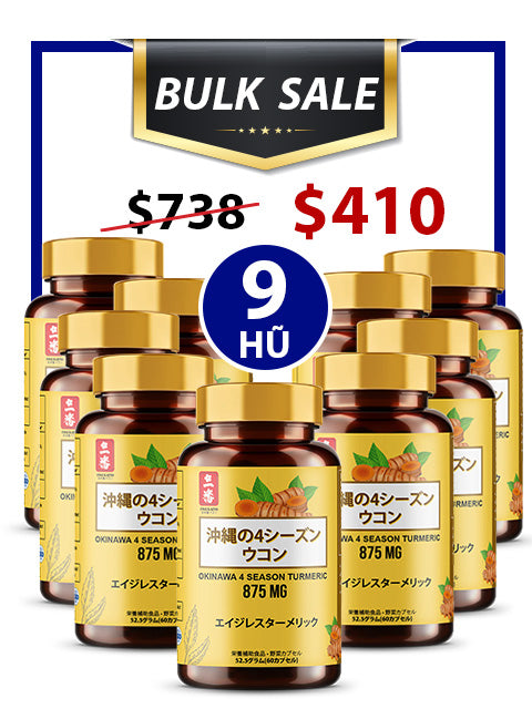 BULK SALE SAVING 9 HŨ - NGHỆ BỐN MÙA OKINAWA 875MG