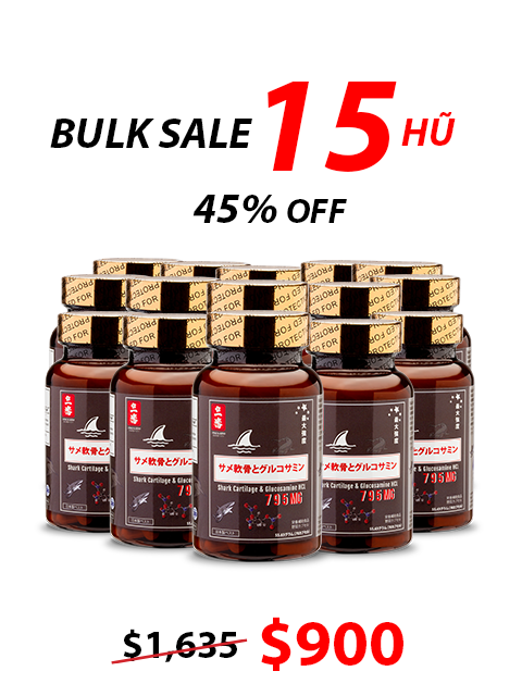 SHARK CARTILAGE & GLUCOSAMINE - SỤN CÁ MẬP CHO XƯƠNG KHỚP 日本のサメ軟骨