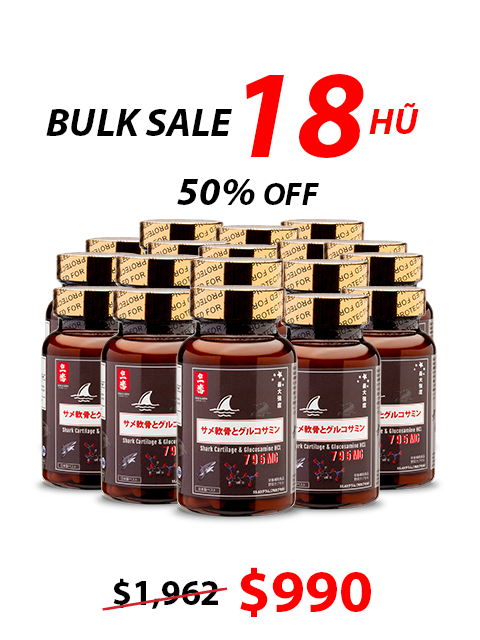 SHARK CARTILAGE & GLUCOSAMINE - SỤN CÁ MẬP CHO XƯƠNG KHỚP 日本のサメ軟骨
