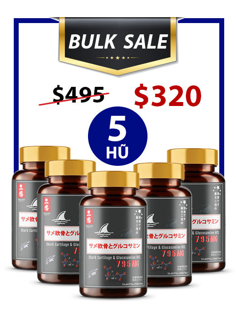 BULK SALE SAVING 5 HŨ - SỤN CÁ MẬP SHARK GLUCOSAMINE CHO XƯƠNG KHỚP