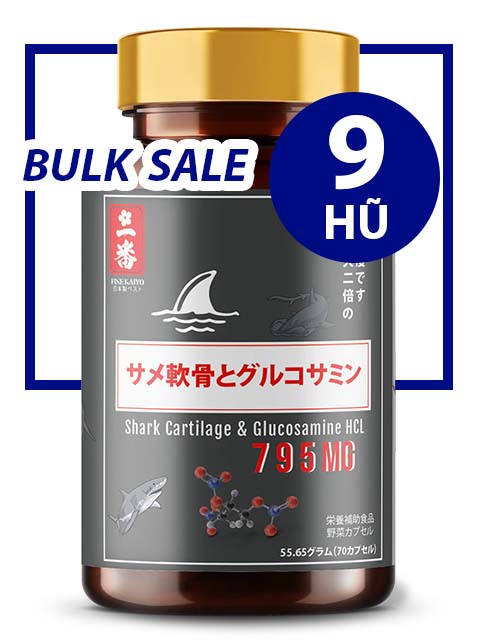 BULK SALE SAVING 9 HŨ - SỤN CÁ MẬP SHARK GLUCOSAMINE CHO XƯƠNG KHỚP
