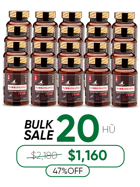 SHARK CARTILAGE & GLUCOSAMINE - SỤN CÁ MẬP CHO XƯƠNG KHỚP 日本のサメ軟骨