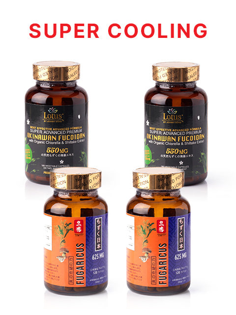 COMBO SUPER COOLING - FUCOIDAN 550MG & FUCOIDAN AGARICUS 625MG 体を超クールに