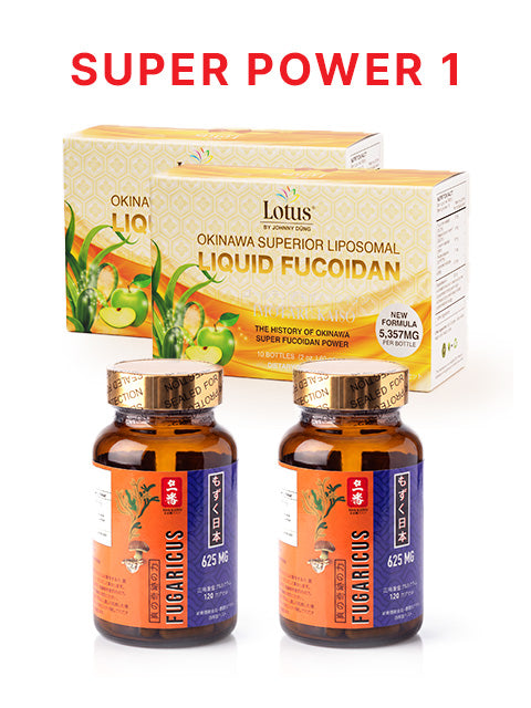 COMBO SUPER POWER 1 - SUPER FUCOIDAN LIQUID 5,357MG & FUGARICUS フコイダン力&アガリクス