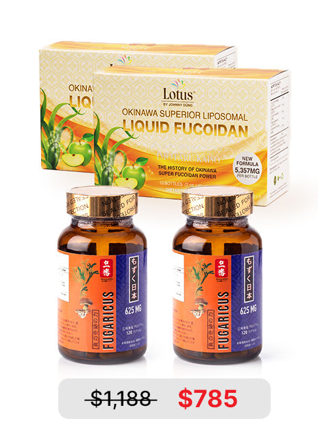 COMBO SUPER POWER 1 - SUPER FUCOIDAN LIQUID 5,357MG & FUGARICUS フコイダン力&アガリクス