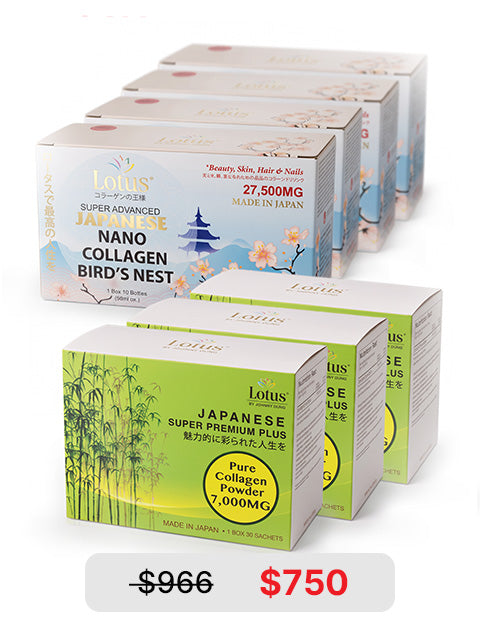 COMBO TWIN GLOW DUO 7 BOXES - SUPER COLLAGEN BIRD'S NEST PLUS & POWDER 7,000MG コラーゲンデュオ