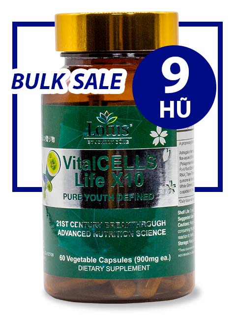 BULK SALE SAVING 9 HŨ - VITALCELLS LIFE X10 TRƯỜNG SANH TỰ CHI THẢO