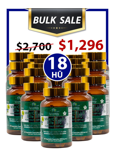 BULK SALE SAVING 18 HŨ - VITALCELLS LIFE X10 TRƯỜNG SANH TỰ CHI THẢO
