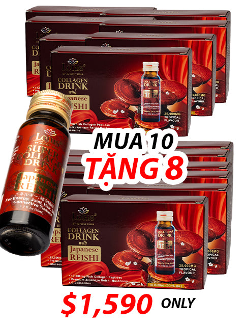 JAPANESE SUPER COLLAGEN REISHI GLUCOSAMINE 25,000MG 極上赤霊芝