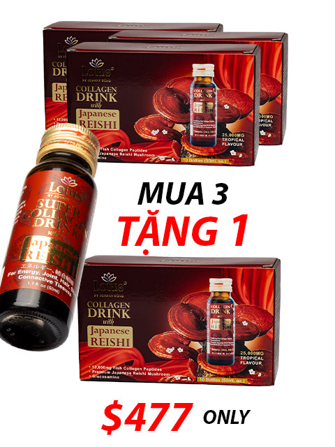 JAPANESE SUPER COLLAGEN REISHI GLUCOSAMINE 25,000MG 極上赤霊芝