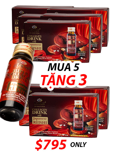 JAPANESE SUPER COLLAGEN REISHI GLUCOSAMINE 25,000MG 極上赤霊芝