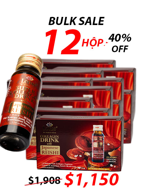 JAPANESE SUPER COLLAGEN REISHI GLUCOSAMINE 25,000MG 極上赤霊芝