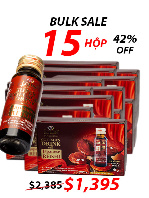 JAPANESE SUPER COLLAGEN REISHI GLUCOSAMINE 25,000MG 極上赤霊芝