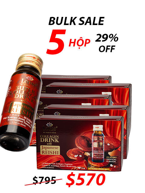 JAPANESE SUPER COLLAGEN REISHI GLUCOSAMINE 25,000MG 極上赤霊芝