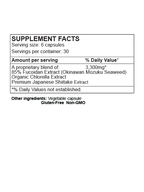 SUPER ADVANCED FUCOIDAN SHIITAKE 550MG - 180 CAPS スーパー・フコイダン 椎茸