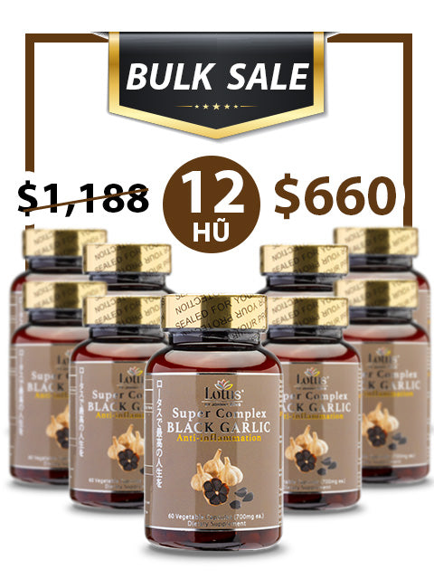BULK SALE 12 HŨ - JAPANESE BLACK GARLIC & RED CURCUMIN, TỎI ĐEN NGHỆ ĐỎ