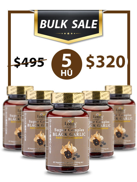 BULK SALE 5 HŨ - JAPANESE BLACK GARLIC & RED CURCUMIN, TỎI ĐEN NGHỆ ĐỎ