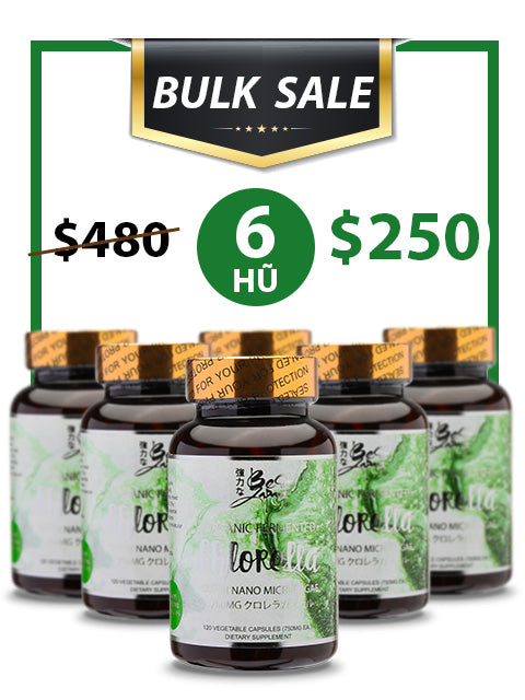 BULK SALE SAVING 6 HŨ - NANO, ORGANIC CHLORELLA ĐƠN DƯƠNG TẢO