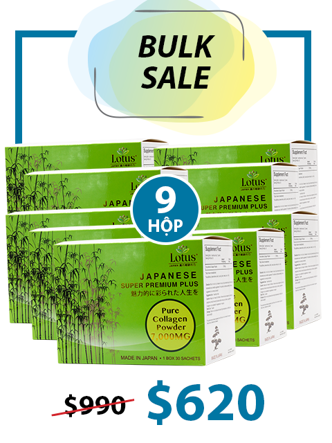 BULK SALE 9 HỘP BOXES - JAPANESE SUPER COLLAGEN POWDER PURE 7,000MG