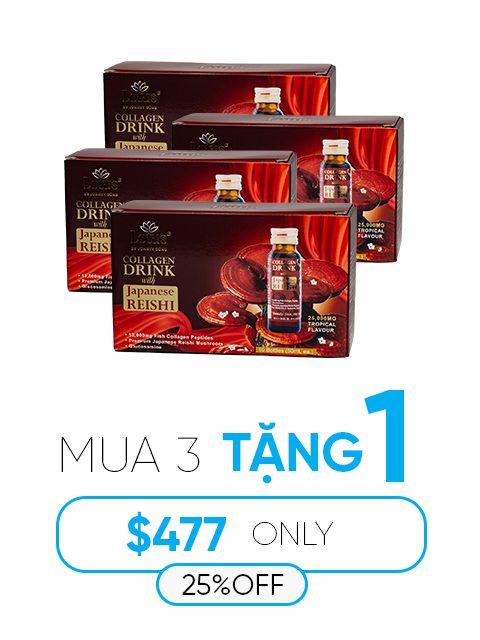 JAPANESE SUPER COLLAGEN REISHI GLUCOSAMINE 25,000MG 極上赤霊芝