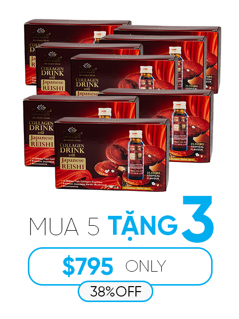 JAPANESE SUPER COLLAGEN REISHI GLUCOSAMINE 25,000MG 極上赤霊芝