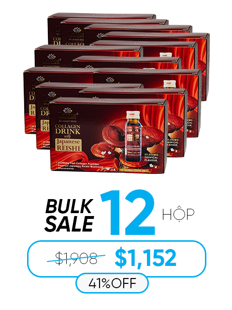 JAPANESE SUPER COLLAGEN REISHI GLUCOSAMINE 25,000MG 極上赤霊芝