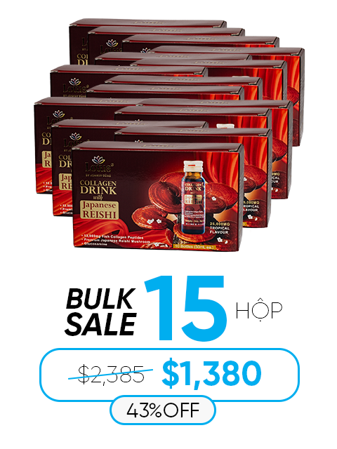 JAPANESE SUPER COLLAGEN REISHI GLUCOSAMINE 25,000MG 極上赤霊芝