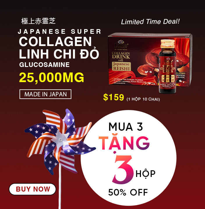 JAPANESE SUPER COLLAGEN REISHI GLUCOSAMINE 25,000MG 極上赤霊芝
