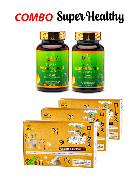 COMBO SUPER HEALTHY - JAPANESE SUPER FUCOIDAN 395MG & SUPER FUCOICEPS 海と大地の融合