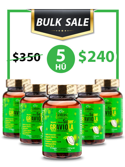 BULK SALE SAVING 5 HŨ - SUPER GRAVIOLA PLUS  3,160MG