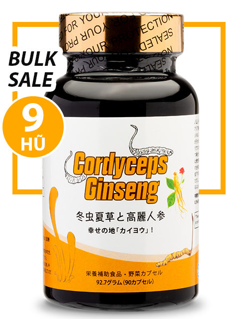 BULK SALE SAVING 9 HŨ - PREMIUM CORDYCEPS SÂM TRẮNG 1,030MG