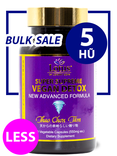 SUPER BULKSALE 5 HŨ - VEGAN DETOX LESS JUJUBE GIÚP ĐẨY ĐỘC TỐ NHUẬN TRƯỜNG