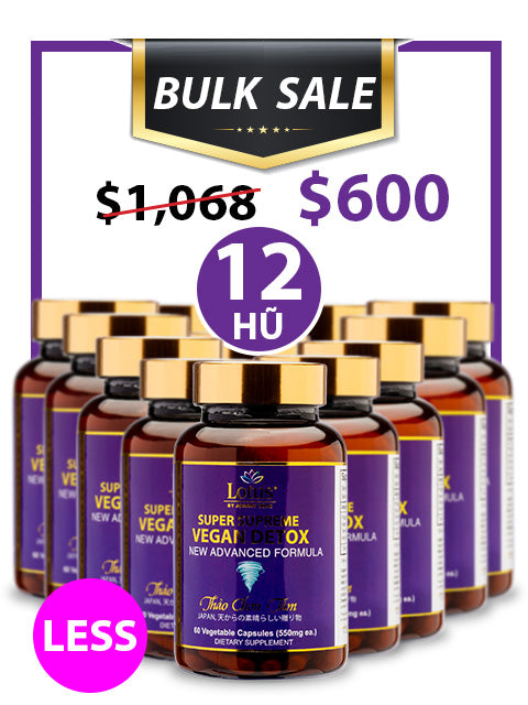 SUPER BULKSALE 12 HŨ - VEGAN DETOX LESS JUJUBE GIÚP ĐẨY ĐỘC TỐ NHUẬN TRƯỜNG