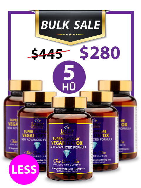 SUPER BULKSALE 5 HŨ - VEGAN DETOX LESS JUJUBE GIÚP ĐẨY ĐỘC TỐ NHUẬN TRƯỜNG